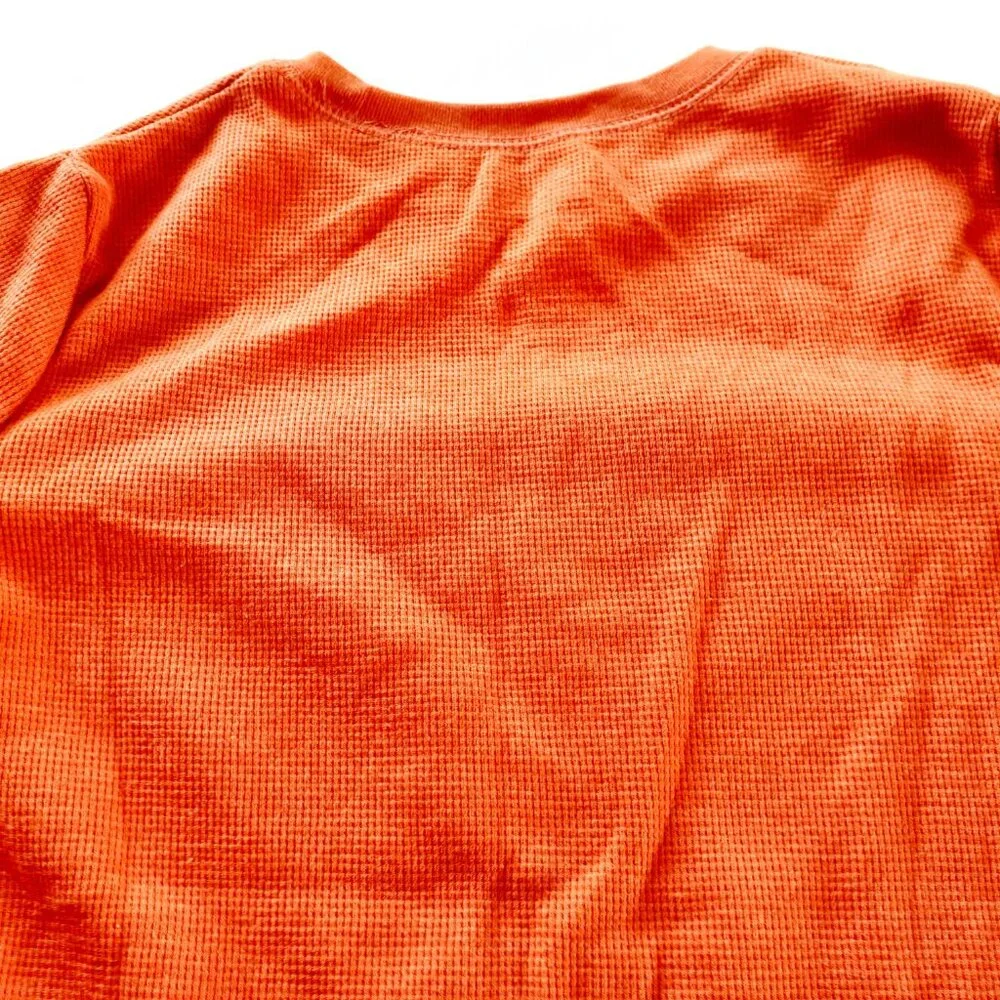 Jumping Beans Boys T-Shirt Dinosaurs Orange Thermal Long Sleeve Size 12